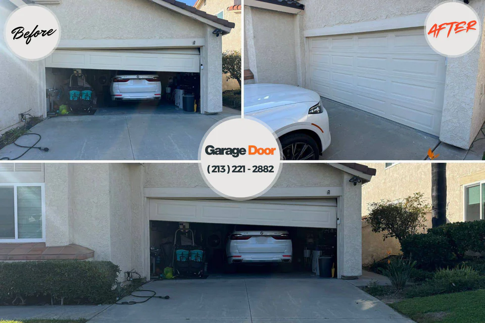 Before and after: garage door repair Corvallis, MT